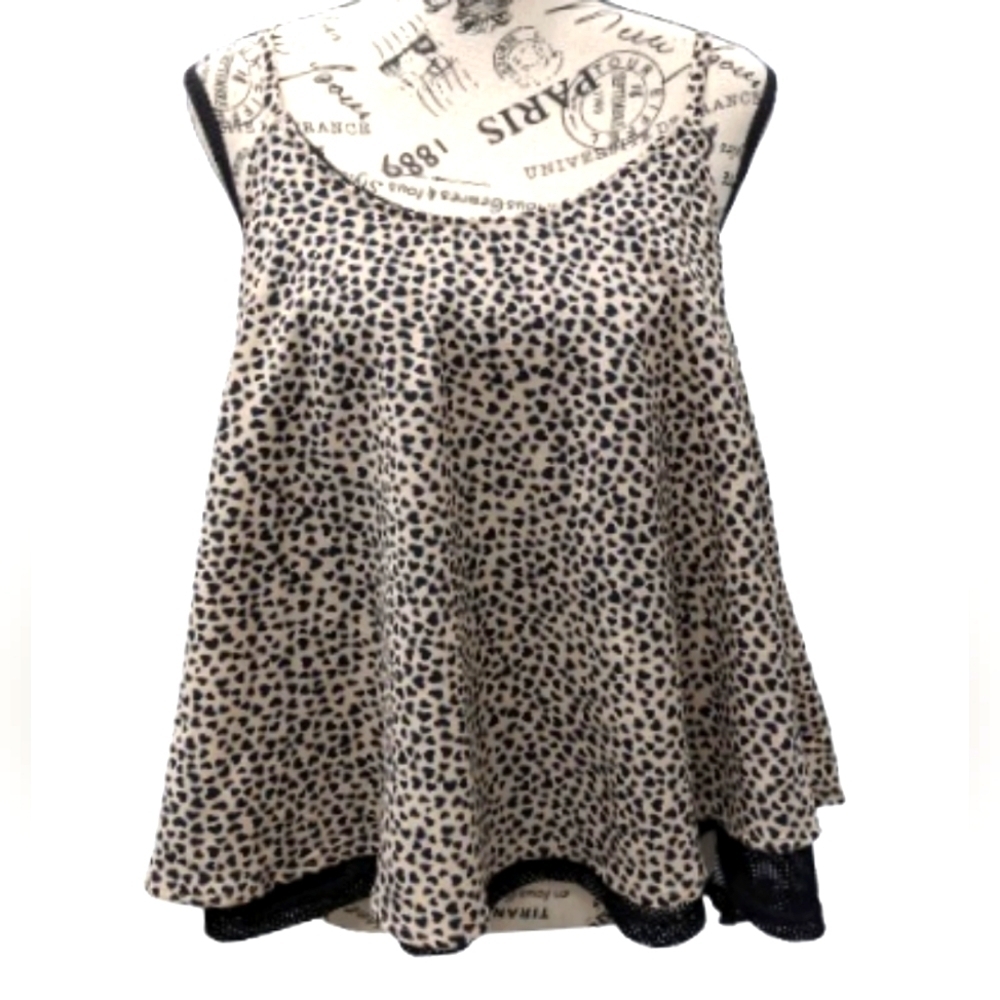 Zara women's heart print and mesh camisole size L